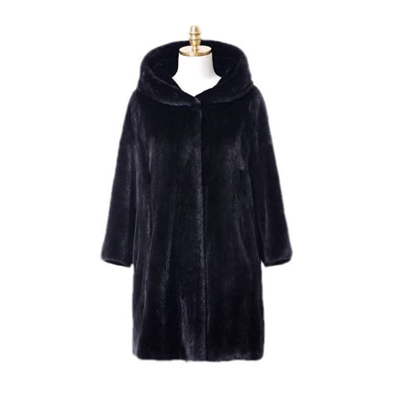 Manteau Mi-Long Fausse Fourrure de Vison