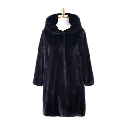 Manteau Mi-Long Fausse Fourrure de Vison