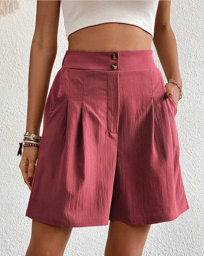 Jocelyn – Short Taille Haute Plissé, Style Estival Léger