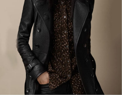 Manteau Elyana – Cuir Élégant