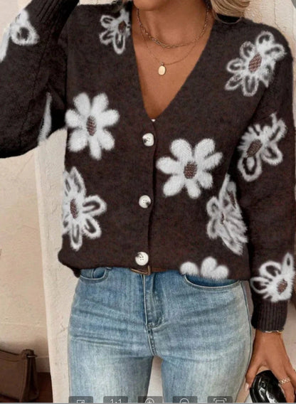 Cardigan Fleurs Boutons