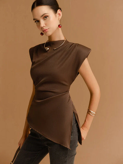 Sélène – Top Asymétrique Sculptural