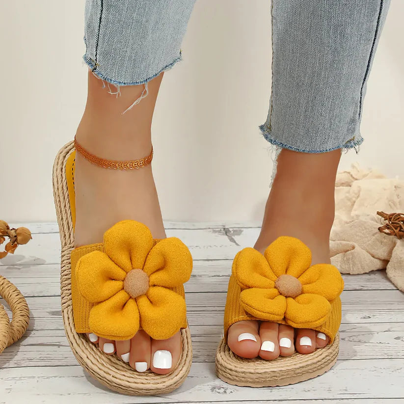 Bloomira – Sandales Plates Fleurées d’Été