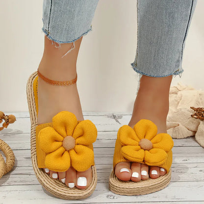 Bloomira – Sandales Plates Fleurées d’Été