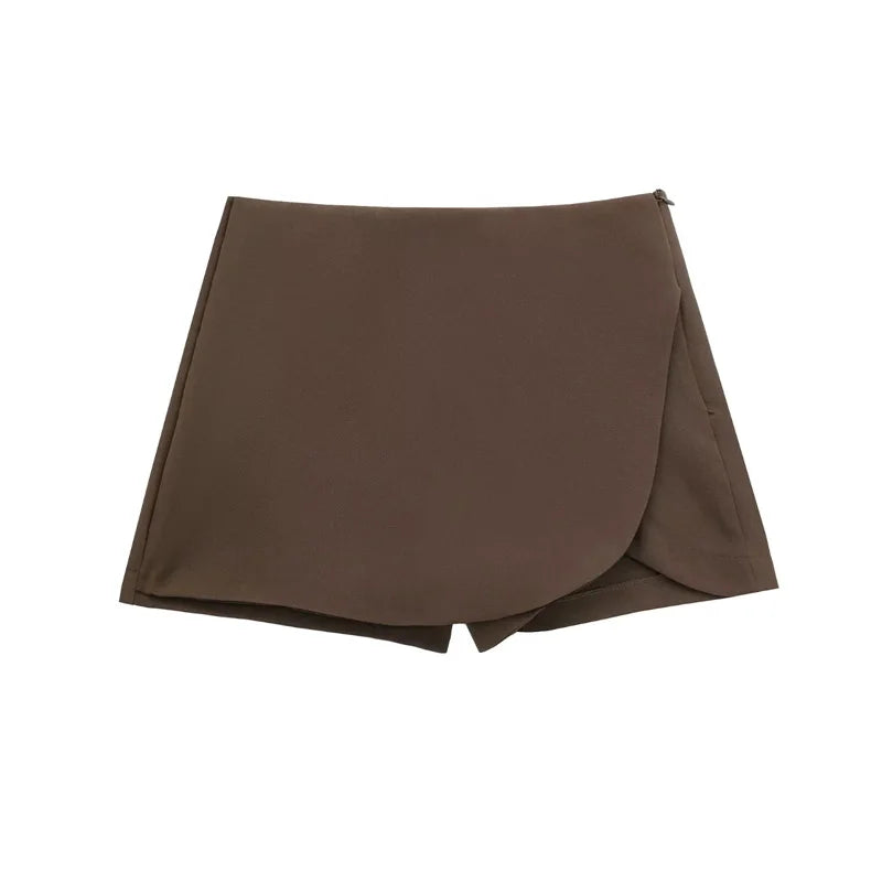 TRAF | Jupe-Short Asymétrique Taille Haute