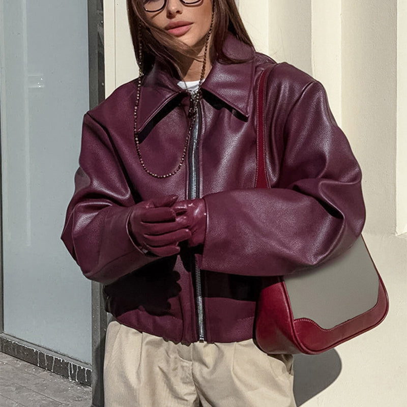 Veste Simili Cuir Élégance